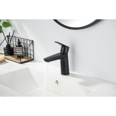 AQ1110MB БЕТТА смеситель для раковины 98, без донного клапана, матовый черный