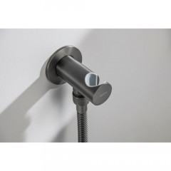 AQ2464BGM шланговое подсоединение с держателем, оружейная сталь (шлиф. черный хром)