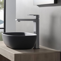 AQ1404CR ЛИРА смеситель для раковины высокий 237, без донного клапана