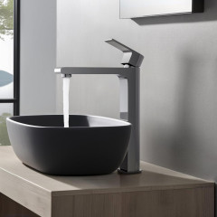 AQ1404CR ЛИРА смеситель для раковины высокий 237, без донного клапана