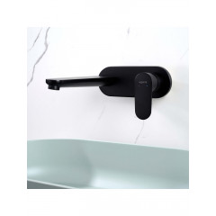 AQ1813MB НИКА смеситель для раковины настенный (внешняя и скрытая часть), матовый черный