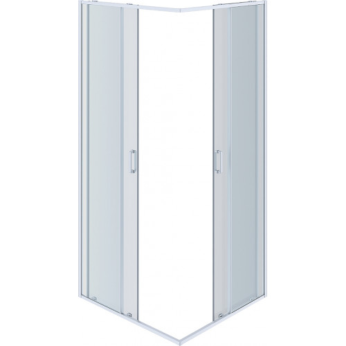 AQ ARI KV 10020BL Душевой уголок квадратный, двери раздвижные 1000x1000x2000 профиль черный, стекло прозрачное