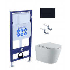 SET AQUATEK ВЕГА-1905-017 (рама AQUATEK Standard INS-0000012 с клавишей KDI-0000017 и крепежом KKI-0000002+унитаз ВЕГА AQ1905-00 с тонким сиденьем sc