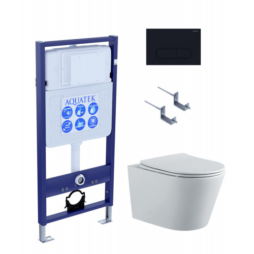 SET AQUATEK ВЕГА-1905-017 (рама AQUATEK Standard INS-0000012 с клавишей KDI-0000017 и крепежом KKI-0000002+унитаз ВЕГА AQ1905-00 с тонким сиденьем sc