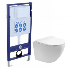 SET AQUATEK ЕВРОПА (рама AQUATEK Standard INS-0000012(без клавиши и крепежа)+унитаз ЕВРОПА AQ1900-00 с тонким сиденьем soft-close