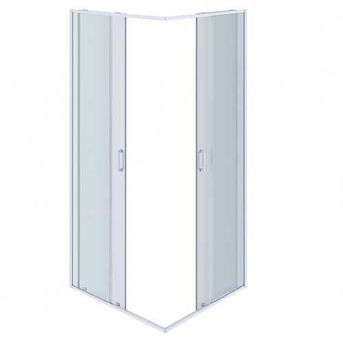AQ ARI KV 10020CH Душевой уголок квадратный, двери раздвижные 1000x1000x2000 профиль хром, стекло прозрачное