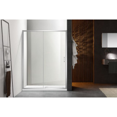 AQ ARI RA 12020CH Душевая дверь двухэлементная, раздвижная1200x2000 профиль хром, стекло прозрачное