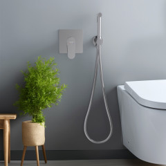 AQ1219CR ОБЕРОН набор с гигиеническим душем (смеситель + гигиеническая лейка + шланг + шланговое подсоединение с держателем)