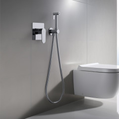 AQ1219CR ОБЕРОН набор с гигиеническим душем (смеситель + гигиеническая лейка + шланг + шланговое подсоединение с держателем)