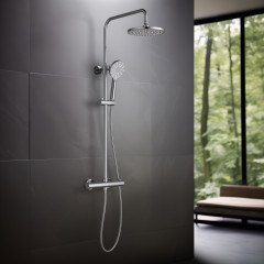 AQ2343CR ЕВРОПА термостатическая душевая система (смеситель для душа) 220мм