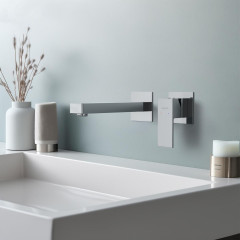 AQ1613CR ЛИБРА смеситель для раковины настенный (внешняя и скрытая часть)