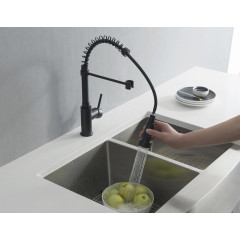 AQ1387MB ЕВРОПА смеситель для кухни 2 jet (профессиональный), матовый черный