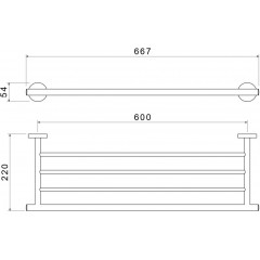 AQ4222CR ОБЕРОН полка для полотенец