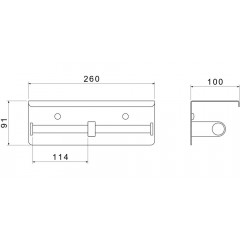 AQ4909CR ОБЕРОН бумагодержатель двойной с полкой