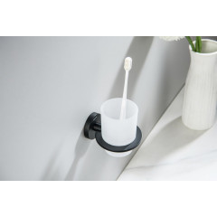 AQ4204MB ОБЕРОН стакан с держателем, матовый черный