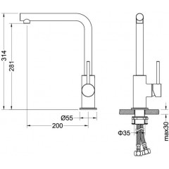 AQ1380CR ЕВРОПА смеситель для кухни