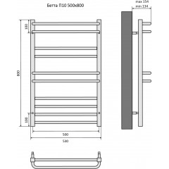 Бетта П10 500х800 Полотенцесушитель Aquatek