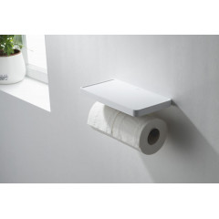 AQ4919MB ЕВРОПА бумагодержатель двойной с полкой, матовый черный