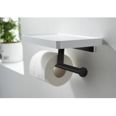 AQ4919MB ЕВРОПА бумагодержатель двойной с полкой, матовый черный