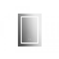 AQ7504-MLC Алюминиевый зеркальный шкаф с подсветкой 500*700*133,крепеж. Одна зеркальная дверца, две стекл.полки, круговая подсветка, антизапотевание