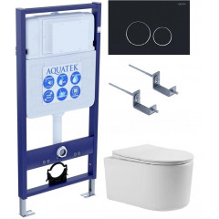 SET AQUATEK МИЯ 4в1 (рама AQUATEK Standard INS-0000012+ кркпеж KKI-0000002+клавиша KDI-0000020+унитаз МИЯ AQ2004-00 с тонким сиденьем soft-close
