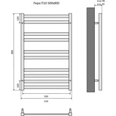Лира П10 500х800 Полотенцесушитель Aquatek
