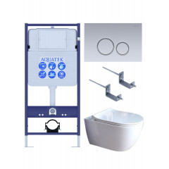 SET AQUATEK ПОЛАРИС (рама AQUATEK Standard INS-0000012+унитаз ПОЛАРИС AQ0700-01 с тонким сиденьем soft-close+ крепеж KKI-0000002 +панель KDI-0000019)