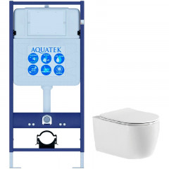 SET AQUATEK ЕВРОПА (рама AQUATEK Standard INS-0000012(без клавиши и крепежа)+унитаз ЕВРОПА AQ1900-00 с тонким сиденьем soft-close
