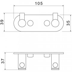 AQ4102BG ЕВРОПА крючок двойной, шлиф. золото