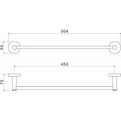 AQ4120MB ЕВРОПА полотенцедержатель 450 мм, матовый черный
