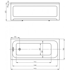 Ванна Мия прямоугольная 140*70 см