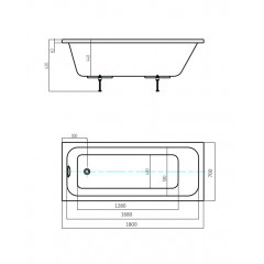 Ванна Мия прямоугольная 180*70см