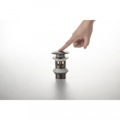 AQ6002BGM сливной набор для раковины Push-open с переливом, крышка круглая, оружейная сталь (шлиф. черный хром)