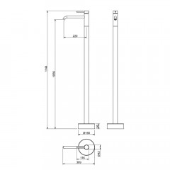 AQ1309BGM ЕВРОПА смеситель для раковины напольный, оружейная сталь (шлиф. черный хром)