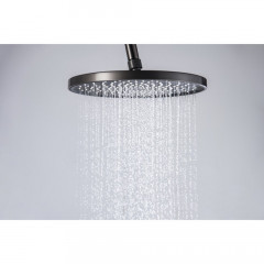 AQ2740BGM ЛУГАНО душевая система (смеситель для ванны) 255 мм, оружейная сталь (шлиф. черный хром)