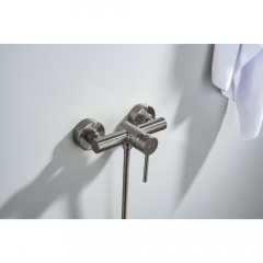 AQ1360BGM ЕВРОПА смеситель для душа, оружейная сталь (шлиф. черный хром)