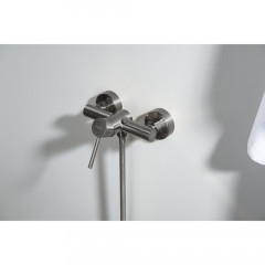 AQ1360BGM ЕВРОПА смеситель для душа, оружейная сталь (шлиф. черный хром)