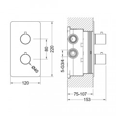 AQ1393BGM ЕВРОПА термостатический смеситель для ванны 3 режима (внешняя и скрытая часть), оружейная сталь (шлиф. черный хром)