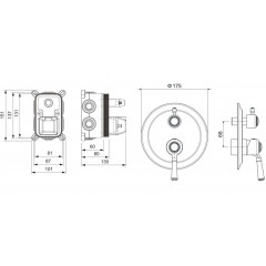 AQ1547PG КЛАССИК смеситель для ванны 3 режима (внешняя и скрытая часть), полир. золото