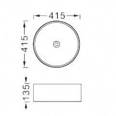 AQ5558-MB ЕВРОПА раковина 415*415*135 для установки на столешницу, матовый черный
