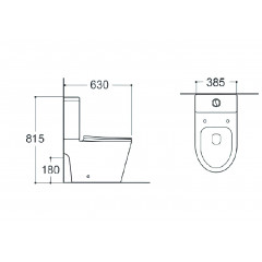 AQ2904T-00 ВЕГА Унитаз напольный безободковый TORNADO с бачком 630*390*825мм, горизонтальный выпуск, тонкое сиденье soft-close, крепеж