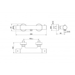 AQ1363BG ЕВРОПА термостатический смеситель для душа, шлиф. золото