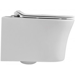 AQ2009-00 НИКА Унитаз компакт подвесной безободковый 525*365*360мм, тонкое сиденье с механизмом плавного закрывания, крепеж