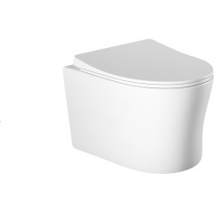 AQ2009-00 НИКА Унитаз компакт подвесной безободковый 525*365*360мм, тонкое сиденье с механизмом плавного закрывания, крепеж