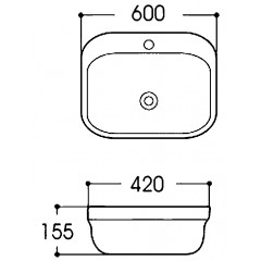 AQ6042-00 АМАДЕО раковина накладная 600*420*155