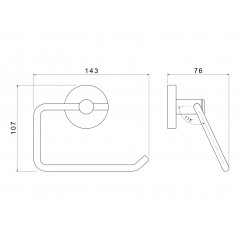 AQ4118BGM ЕВРОПА бумагодержатель квадратный, оружейная сталь (шлиф. черный хром)