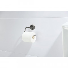 AQ4118BGM ЕВРОПА бумагодержатель квадратный, оружейная сталь (шлиф. черный хром)