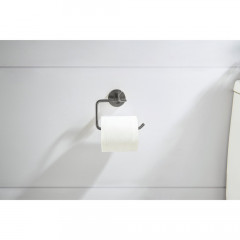 AQ4118BGM ЕВРОПА бумагодержатель квадратный, оружейная сталь (шлиф. черный хром)