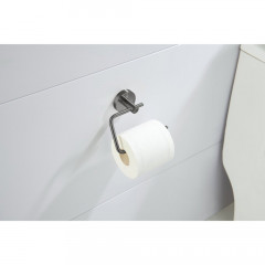 AQ4118BGM ЕВРОПА бумагодержатель квадратный, оружейная сталь (шлиф. черный хром)