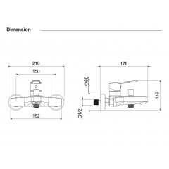 AQ1740CR ЛУГАНО смеситель для ванны
